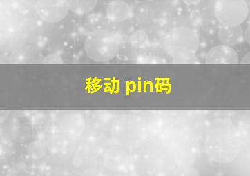 移动 pin码